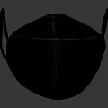 Black Protective Face Mask With Elastic Ear Loops For Daily Use 3d model