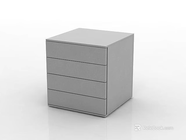 Sleek Gray Cube Shaped Bookcase With Three Drawers And Modern Design 3d model 