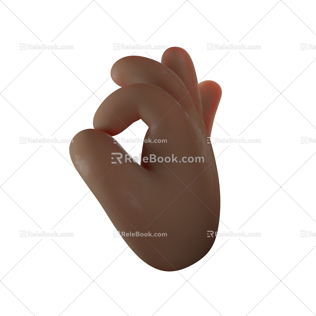 Modern hand gestures OK gestures cartoon gestures 3d model