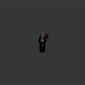 Modern Tactical Shotgun with Black Body Silver Metallic Barrel and Red Accents Detailed Design