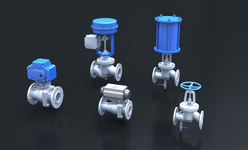 industrial valve received valve pneumatic valve diaphragm valve electric valve 3d model