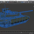 Modern Military Armored Tank With Turret Gun Barrel Tracks And Armor Plates