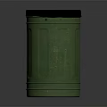 Green Cylindrical Trash Can With Black Lid For Home Waste Storage
