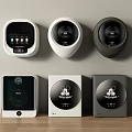 Modern Style Washing Machines With Sleek Circular Doors White Black Colors And Digital Controls