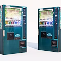 Green Commercial Vending Machines With Natural Floral Designs Dispensing Beverages