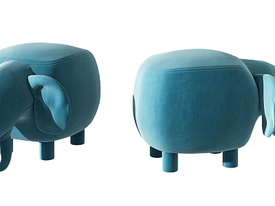 Modern Sofa Stool Elephant Sofa Stool Animal Stool Fabric Sofa Stool 3d model