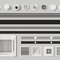 Different Types of Air Conditioner Vents with Round Striped and Square Designs
