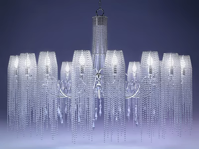 Elegant Crystal Chandelier With Hanging Crystal Pendants And Bright Lighting 3d model