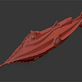 Unique Fish Shaped Watercraft with Streamlined Brown Design and Decorative Windows 3d model