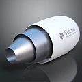 Berthet Industrial Equipment With Silver Metallic Conical Shape And White Casing