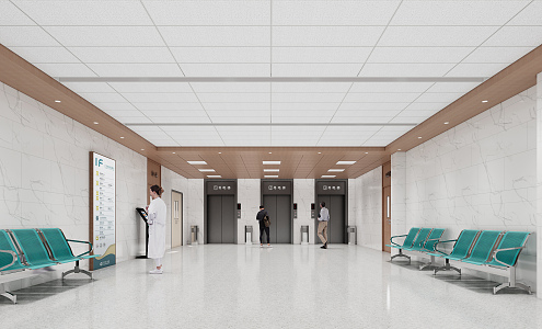 Modern Hospital Hall 3d model