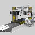 Large Industrial Gantry Milling Machine With White Body Yellow Stripes Worktable And Control Panel