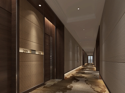 New Chinese Hotel Aisle Corridor Hotel Corridor 3d model