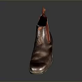 Brown Leather Chelsea Boots With Red Elastic Side Panel For Daily Wear