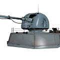 Naval Gun Turret Military Weapon System With Rotating Base And Metallic Structure