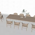 Nordic Dining Table and Chair Combination Casual Table and Chair Combination Table and Chair Wooden Table and Chair Combination Casual Table and Desk 3d model