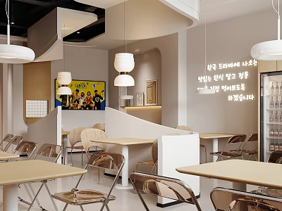 Internet Celebrant Milk Tea Shop Internet Celebrant Restaurant Coffee Shop Wall Card Seat Milk Tea Shop Table and Chair Coffee Table and Chair Tea House Console Workbench Cashier Front Desk 3d model