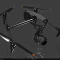 Professional Quadcopter Drone With Camera And Gray Body And Yellow Tipped Propellers