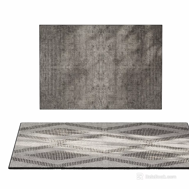 Modern Geometric Pattern Square Carpet For Living Room Floor Decor 3d model