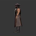 Man In Historical Pirate Attire Wearing Brown Coat And Bullet Belt