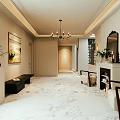 Luxury Basement Interior With Marble Floor Armchair Plants And Skylight