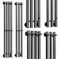 Modern Sleek Metal Door Handles In Black And Silver For Home Interior