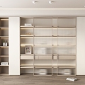 Modern Bookcase Cream Bookcase 3d model