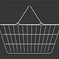 Sturdy Metal Wire Shopping Basket With Red Handle For Daily Grocery Use