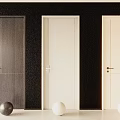 Modern Minimalist Flush Doors in Black Gray and Beige for Home Interior