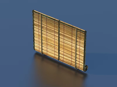 Natural Bamboo Slatted Screen With Foldable Design For Home Decor And Room Divider 3d model