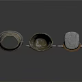 Industrial Metal Cylindrical Equipment With Three Different Sizes And Worn Surfaces