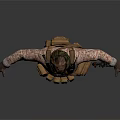 Tactical Game Movie Character In Camouflage Uniform With Rifle And Knee Pads