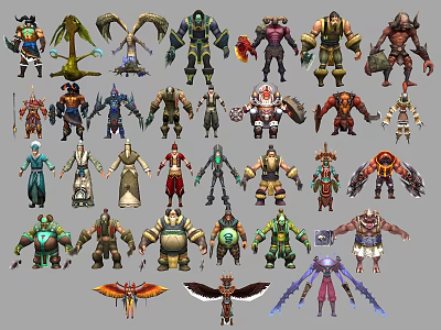 Game and Movie Characters Featuring Diverse Character Designs Unique Outfits and Detailed Models 3d model