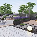 Roof Garden Design With Wooden Deck Paved Flooring And Outdoor Seating