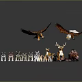 Various Detailed Animal Figurines With Flying Eagles Horses Deer Bears And Smaller Models
