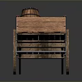 Wooden Cart Loaded With Wooden Barrels With Spoked Wheels And Vintage Design