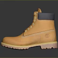 Yellow Work Boots With Gray Collar Orange Sole Durable Laces And Rugged Design