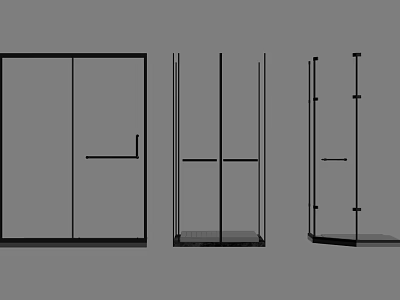 Modern Interior Partition Designs With Various Structural Styles And Glass Panels 3d model