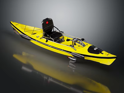 Modern Yellow Kayak Featuring Ergonomic Seat And Reflective Surface Design 3d model