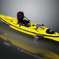 Modern Yellow Kayak Featuring Ergonomic Seat And Reflective Surface Design 3d model