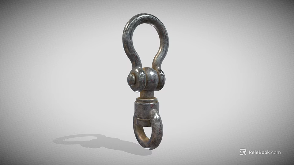 Industrial Metal Swivel Hook With Double Loop Structure And Vintage Finish 3d model 