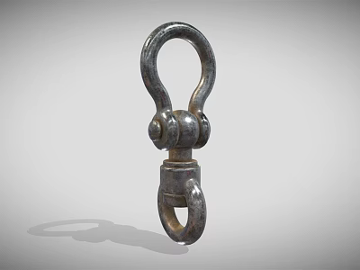 Industrial Metal Swivel Hook With Double Loop Structure And Vintage Finish 3d model