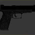 Modern Black Pistol With Textured Grip Slide Trigger Barrel And Tactical Design