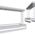 Ceiling Mounted Retractable Clothes Drying Rack With Folding Rails And Steel Chains