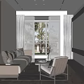 Modern Living Room Interior With Beige Sofa Coffee Table And Floor To Ceiling Windows