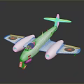 White Model Airplane With Two Engines Round Red Blue Emblems On Wings Tail And Reflection 3d model