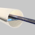 Modern Subway Station with Sleek Train and Grid Pattern Ceiling Lights 3d model