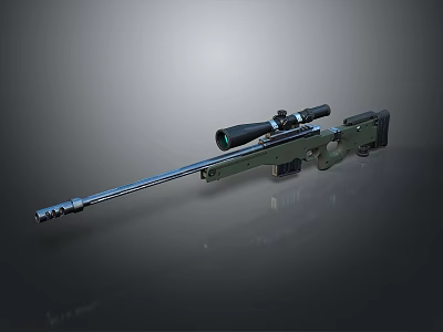 High Precision Military Grade Sniper Rifle With Long Barrel And Telescopic Sight 3d model