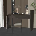 Elegant Modern Desk Setup With Chair Mirror Vase And Decor