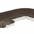 Modern Brown And White Sectional Sofa With Blanket In Stylish Living Room Design